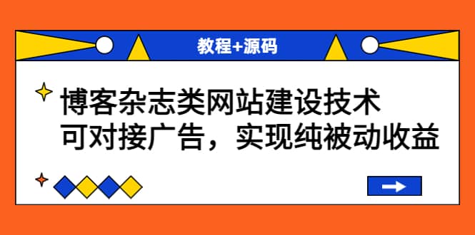 博客杂志类网站建设技术，可对接广告，实现纯被动收益（教程+源码）网创吧-网创项目资源站-副业项目-创业项目-搞钱项目网创吧